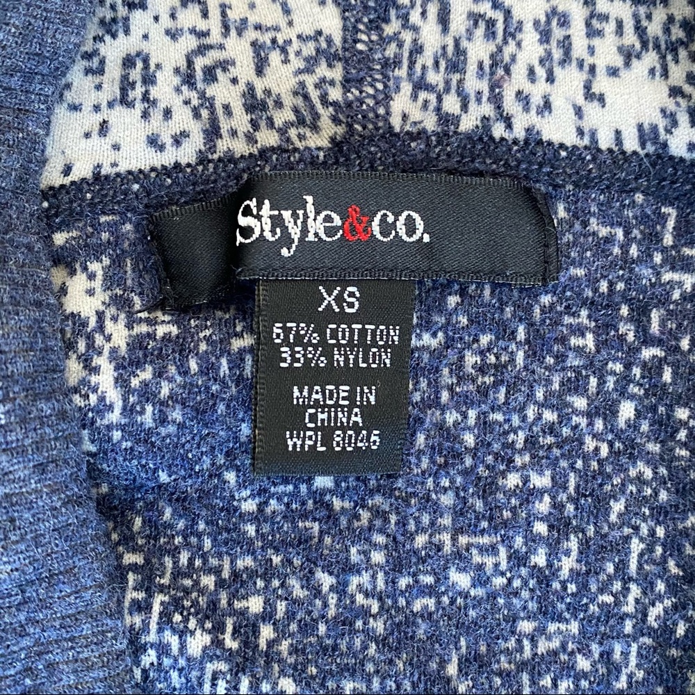 Style & Co. Blue & White Marbled Hoodie - Picture 3 of 3